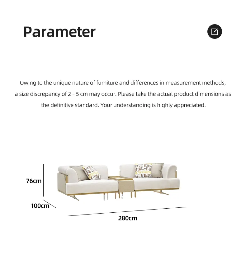 Sofá modular de luxo para sala de estar