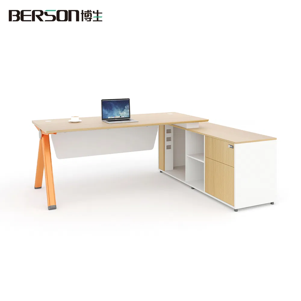 Mesa de Escritório em Madeira em Forma de L para Executivos