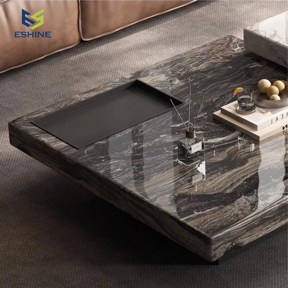 Fabricante de Mesas Feitas por OEM Atacado Moda Italiana Preto Profundo Moderno Minimalista Cores Personalizadas Mesa de Café Barata para Evento Festa