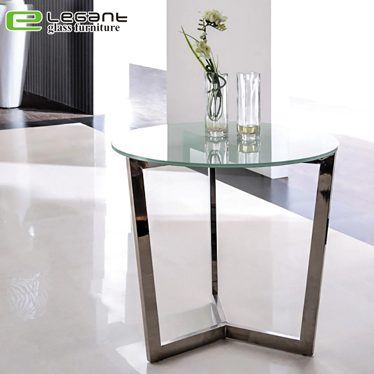 Reforçar o suporte de metal mesa lateral de vidro quadrada