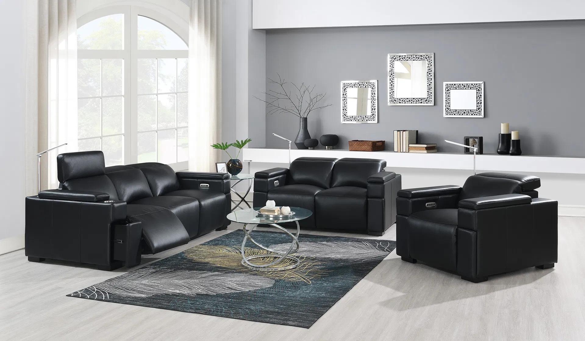 Sofá reclinável de cinema em casa com tecido luxuoso para conforto absoluto