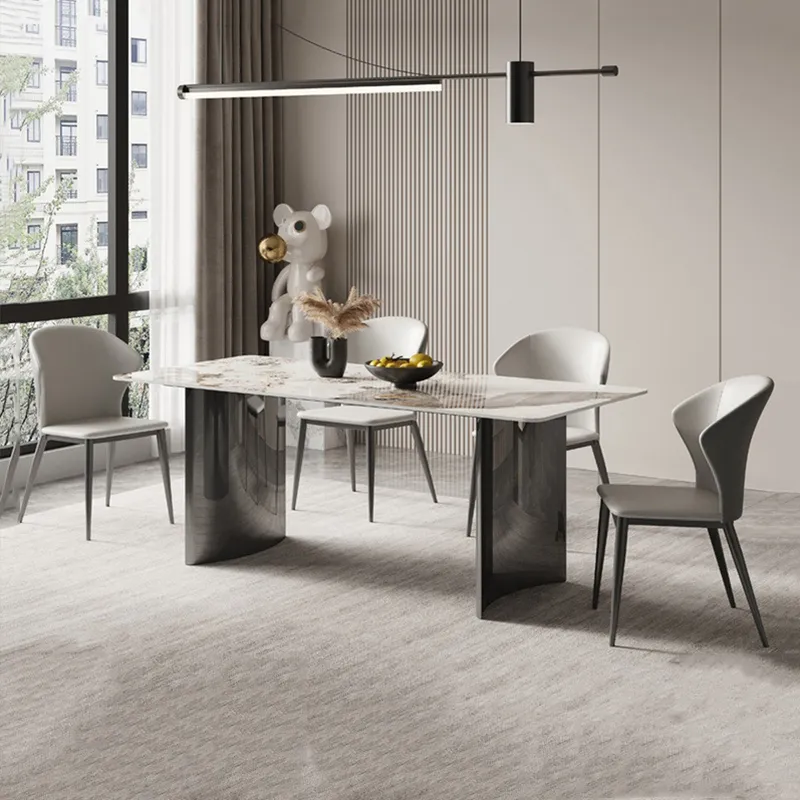 Mesa de Jantar por Atacado Móveis Design Moderno Mesa de Jantar em Pedra Sinterizada para Cozinha de Casa