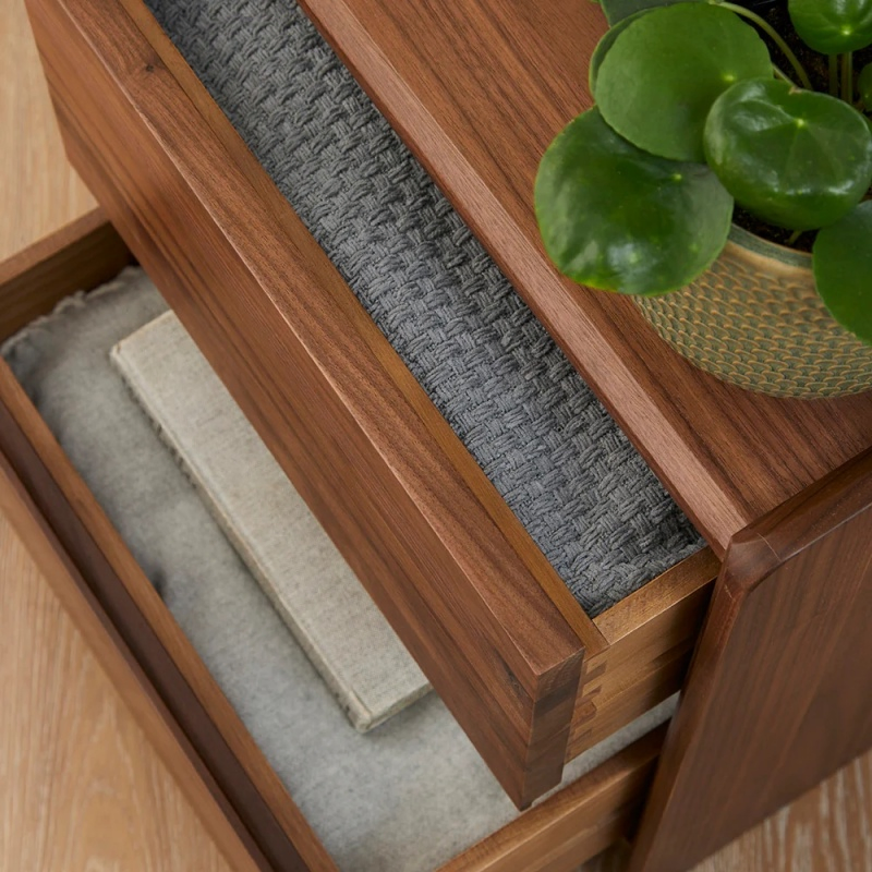 Fabricante Mesas de Cabeceira de Madeira Sólida Contemporâneas, Mesa de Lâmpada para Quarto, 2 Gavetas de Armazenamento Mesa de Cabeceira