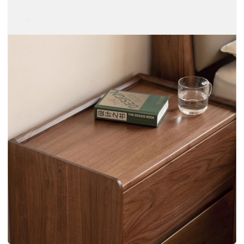 Fabricante Mesas de Cabeceira de Madeira Sólida Contemporâneas, Mesa de Lâmpada para Quarto, 2 Gavetas de Armazenamento Mesa de Cabeceira