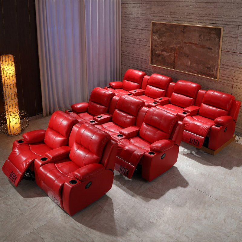 Cadeira de Cinema Reclinável em Couro para Home Theater por Atacado para Sala de Estar