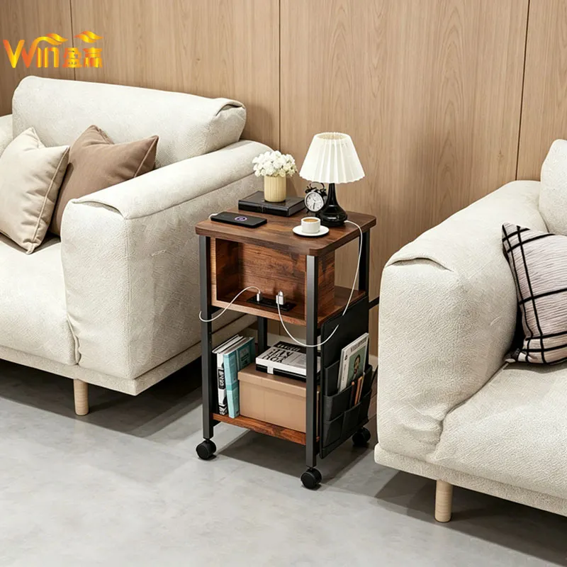 Mesa de cabeceira removível de estilo minimalista, prática para sala de estar, mesa lateral ao sofá