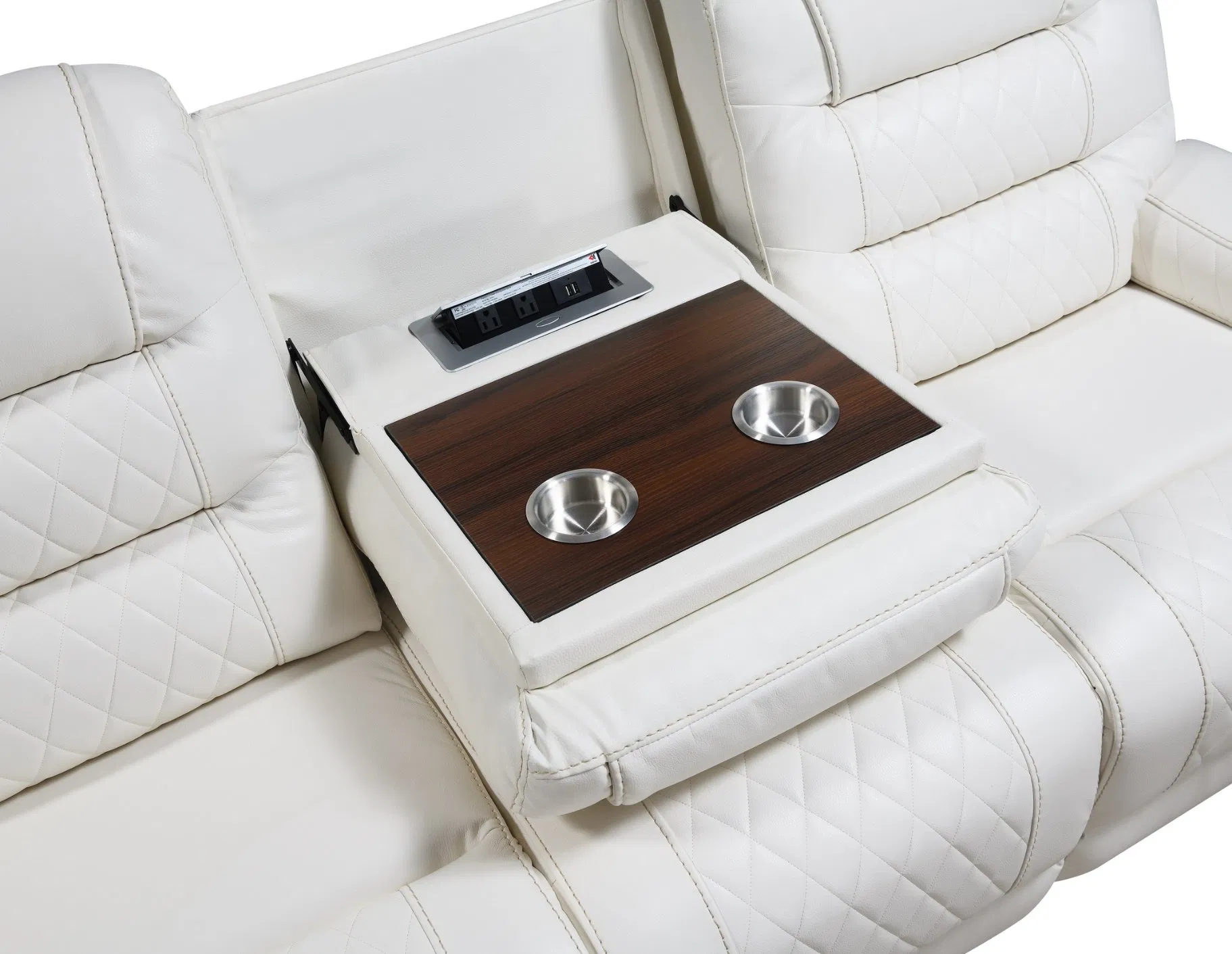 Sofá Funcional Recliner com LED e Couro para Móveis de Sala de Estar