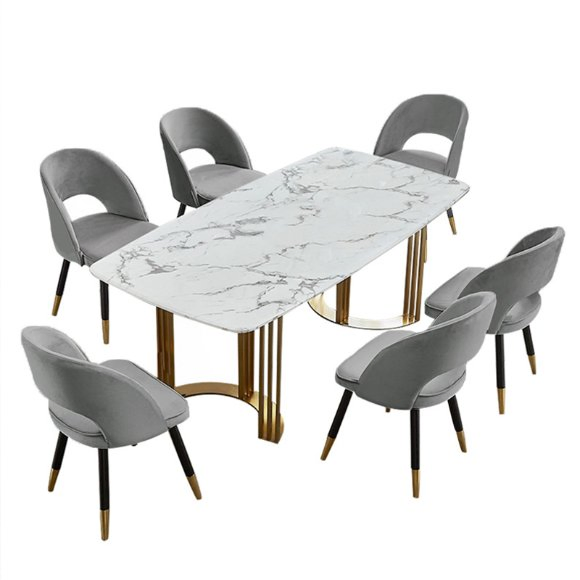 Mesa de Jantar por Atacado Móveis Design Moderno Mesa de Jantar em Pedra Sinterizada para Cozinha de Casa