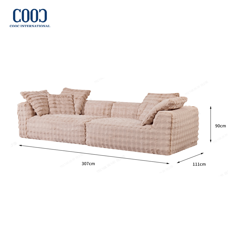 Sofá de tecido modular moderno para sala de estar, sofá de lazer comprimido sem ossos para casa e apartamento de hotel em Foshan