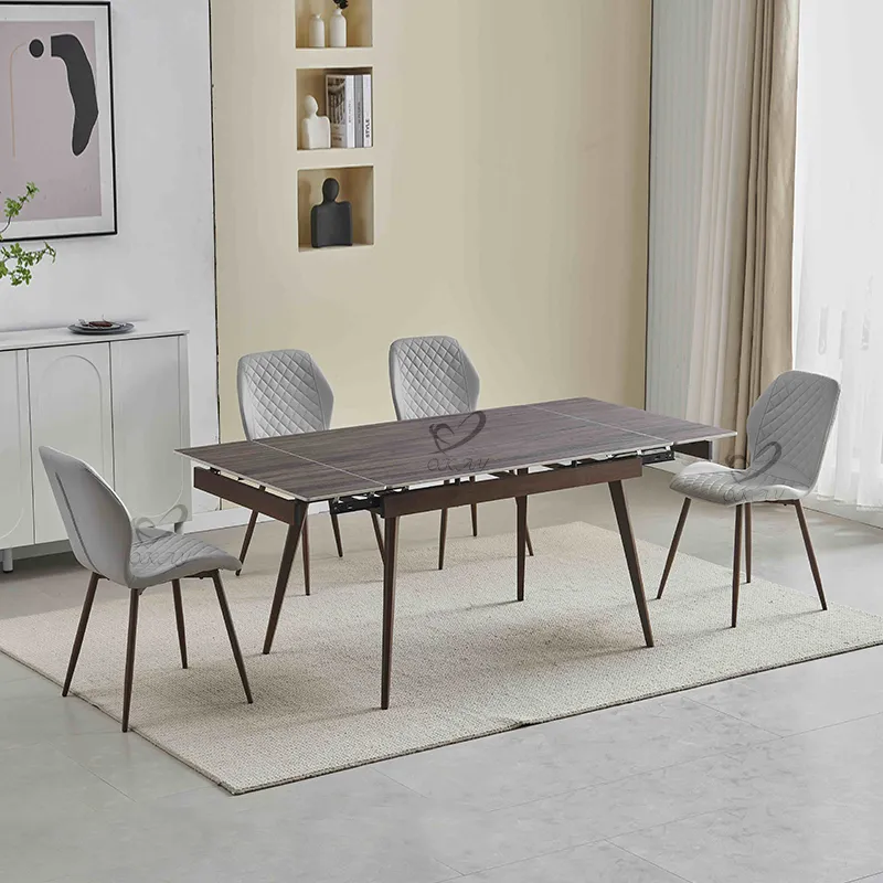 Mesa de Jantar Morden, Móvel de Cozinha, Mesa de Jantar Dobrável e Extensível, Mesa de MDF