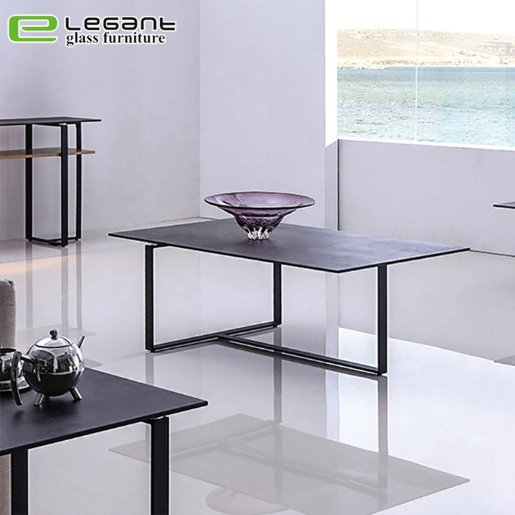 Mesa de Café Redonda com Pé de MDF Preto
