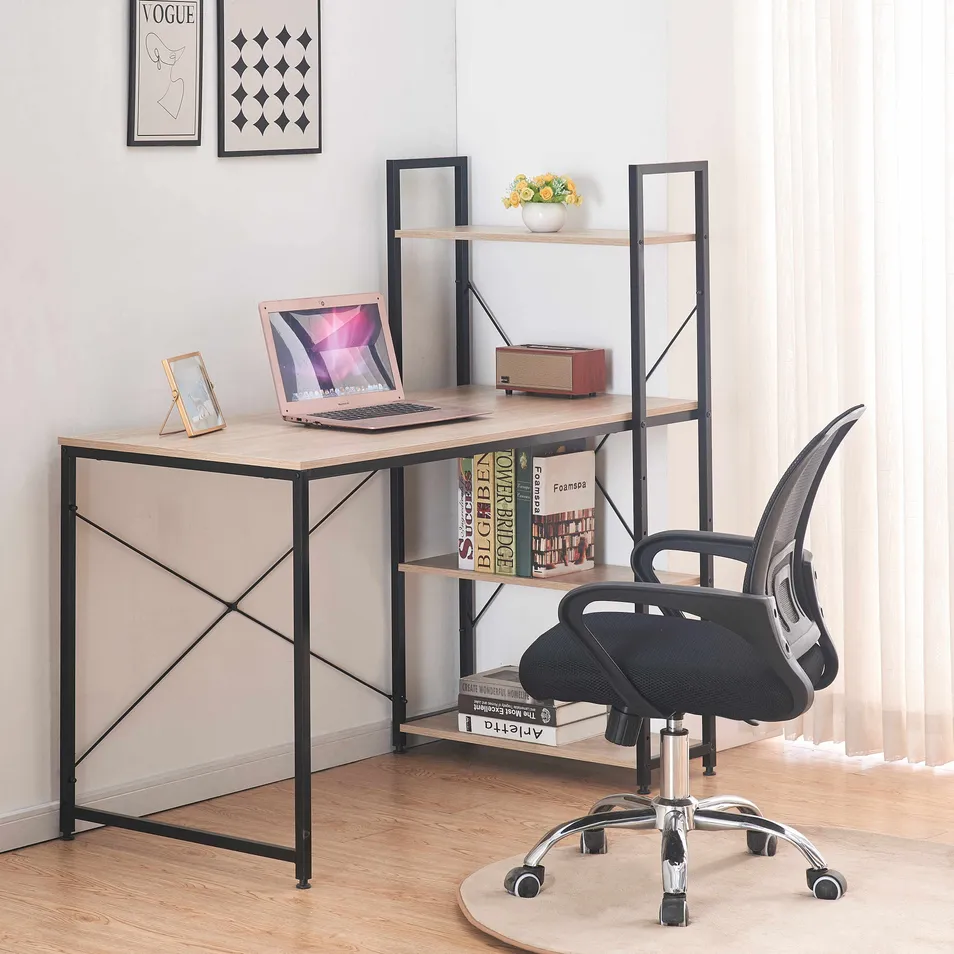 Mesa de Escrita de Chipboard por Atacado, Mesa de Computador para Casa, Estante, Mesa de Computador