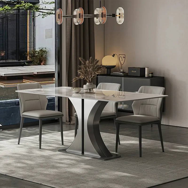 Mesa de Jantar por Atacado Móveis Design Moderno Mesa de Jantar em Pedra Sinterizada para Cozinha de Casa