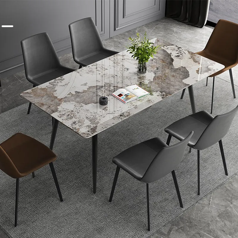 Mesa de Jantar por Atacado Móveis Design Moderno Mesa de Jantar em Pedra Sinterizada para Cozinha de Casa