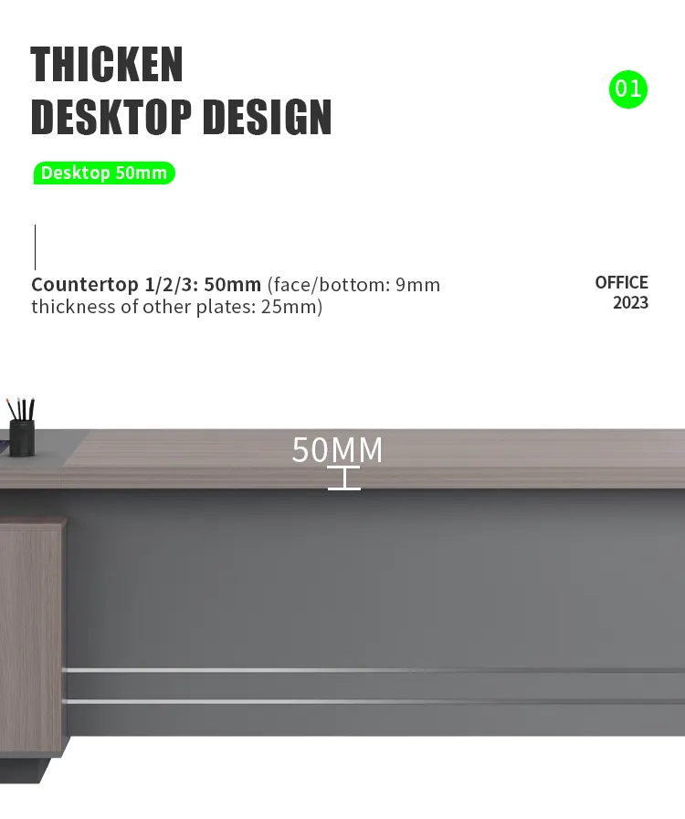 Mesa executiva de escritório detalhe 3
