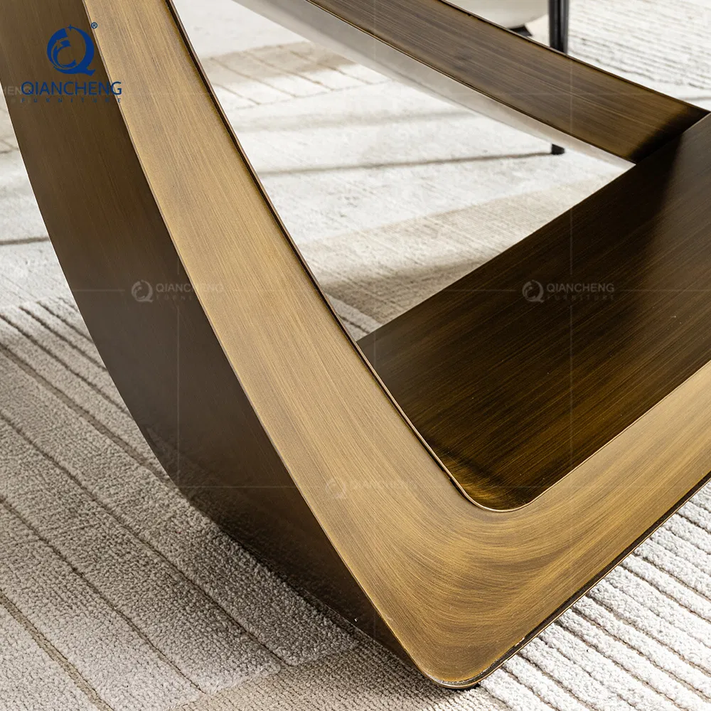 Mesa de Jantar Moderna de Luxo Italiana Foshan, Plegável e Extensível com Pernas de Metal, Móveis para Casa