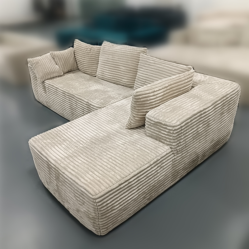 Sofá Seccional Cama em L Comprimido para Móveis Wk, Sofás Modulares para Interior e Exterior