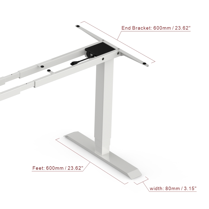 3 Estrutura de Mesa Elétrica Ajustável de Duplo Motor para Escritório em Casa Mesa de Computador