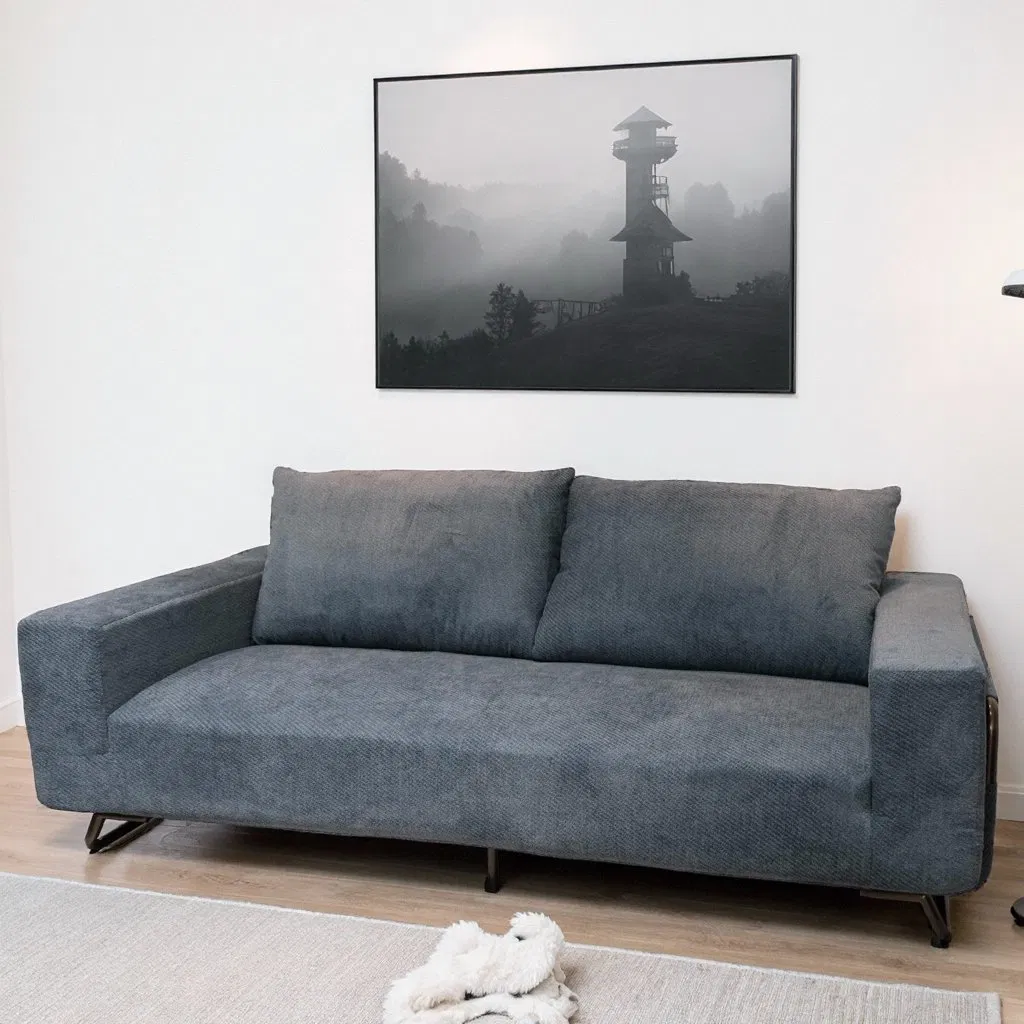 Conjunto de Sofá Modular Comprimido a Vácuo para Sala de Estar em Espuma Pura com Pernas de Metal