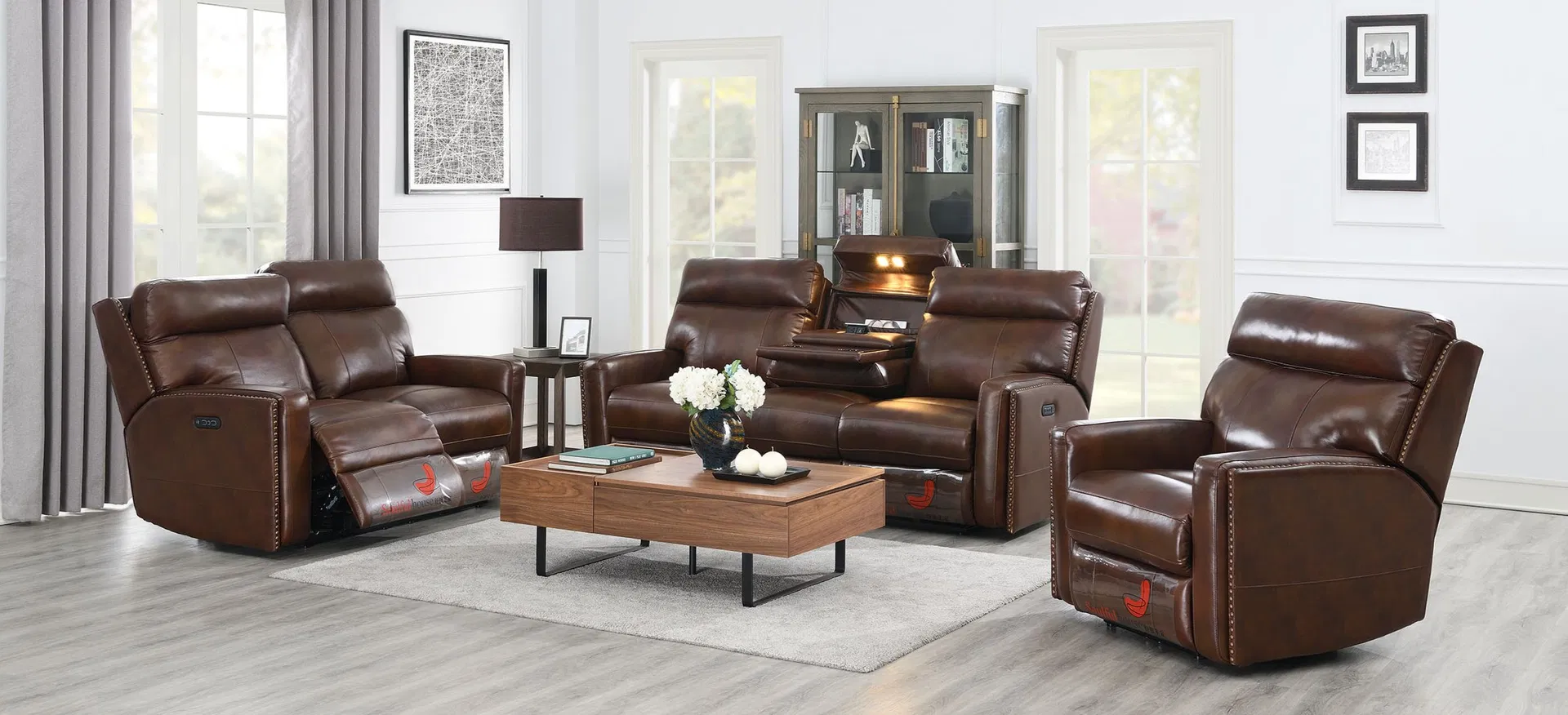 Sofá Recliner Elétrico de Luxo Moderno 3 Lugares para Sala de Estar Móveis de Escritório