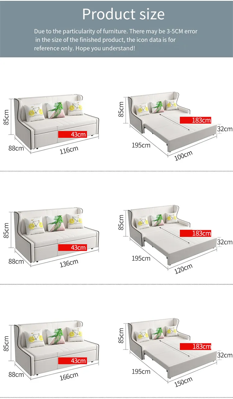 Sofá-cama moderno detalhe 1