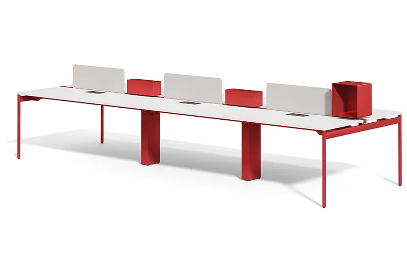 Móvel de Escritório Moderno Mesa de Computador em Painel de Partículas 4 Mesa de Escritório para 4 Estação de Trabalho