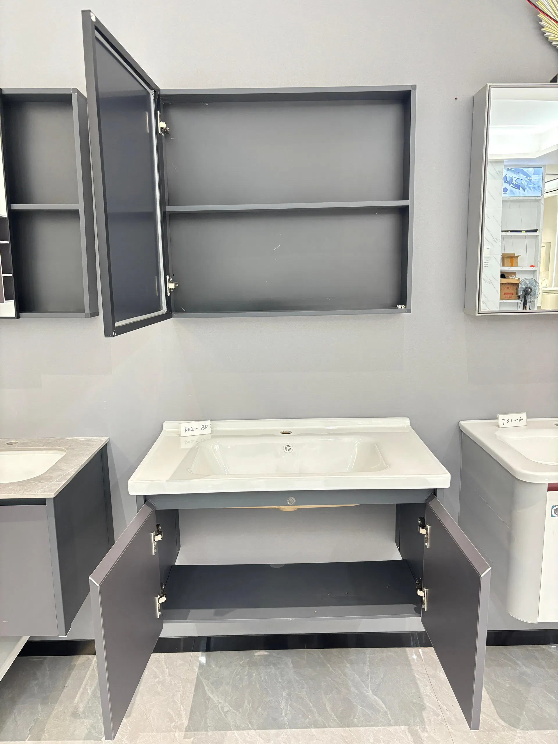 Capacidade do Painel de Pb Resistência a Manchas Forte Vanity de Banheiro Flutuante Montado na Parede