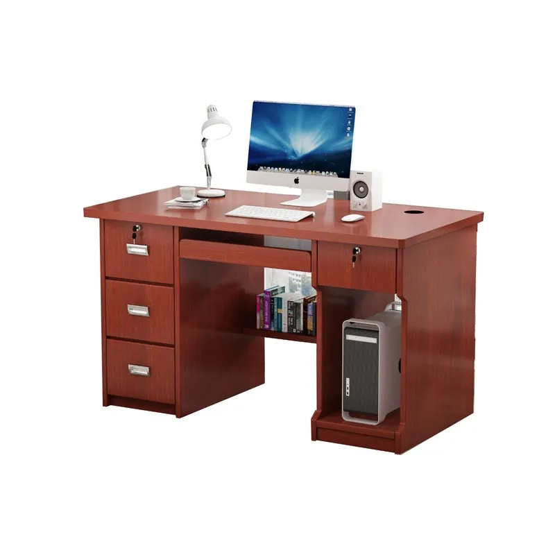 Mesa de escritório moderna dobrável personalizada e barata em madeira para computador executivo