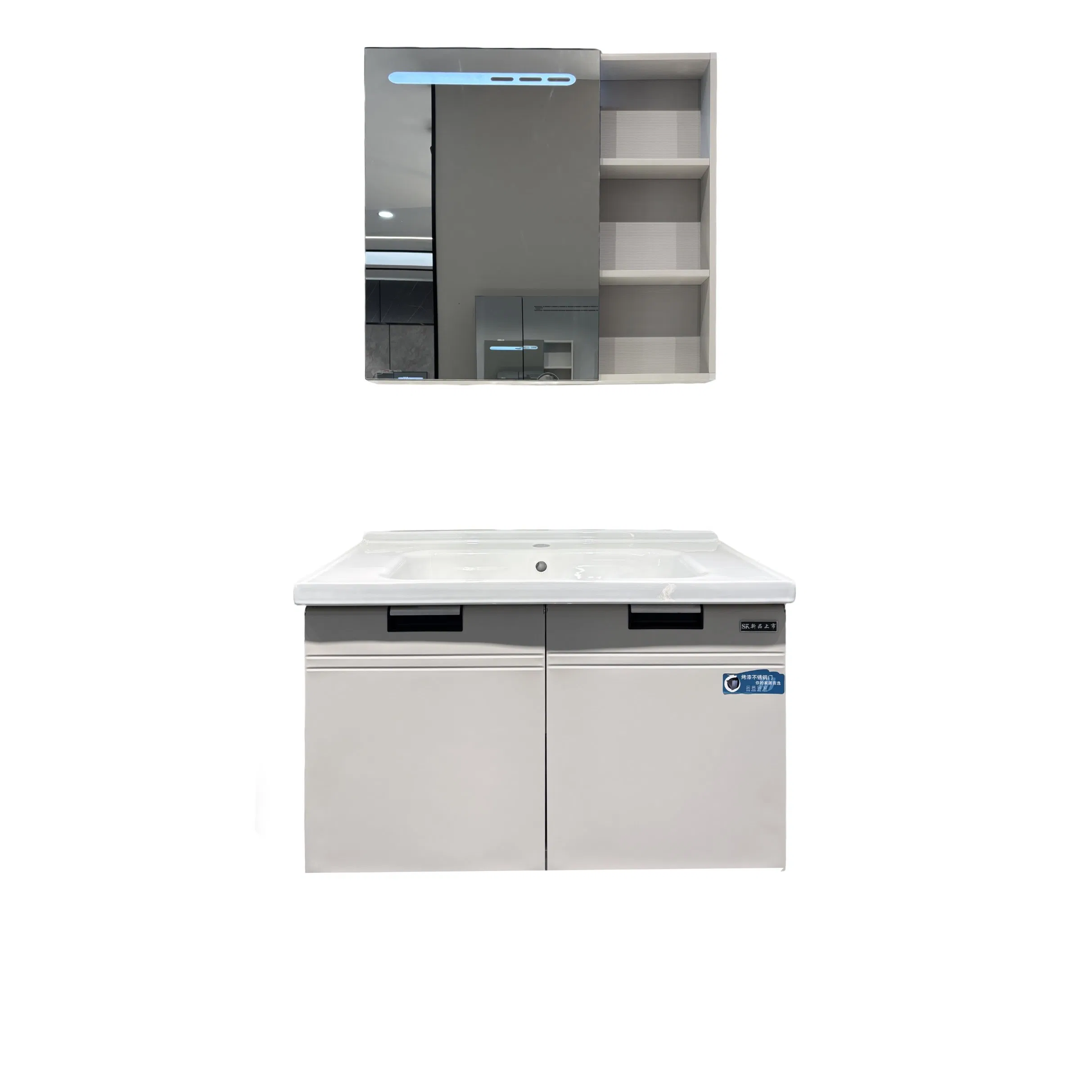 Conjunto de Gabinete de Banheiro Moderno com Pia Única Montado na Parede Vanities Home