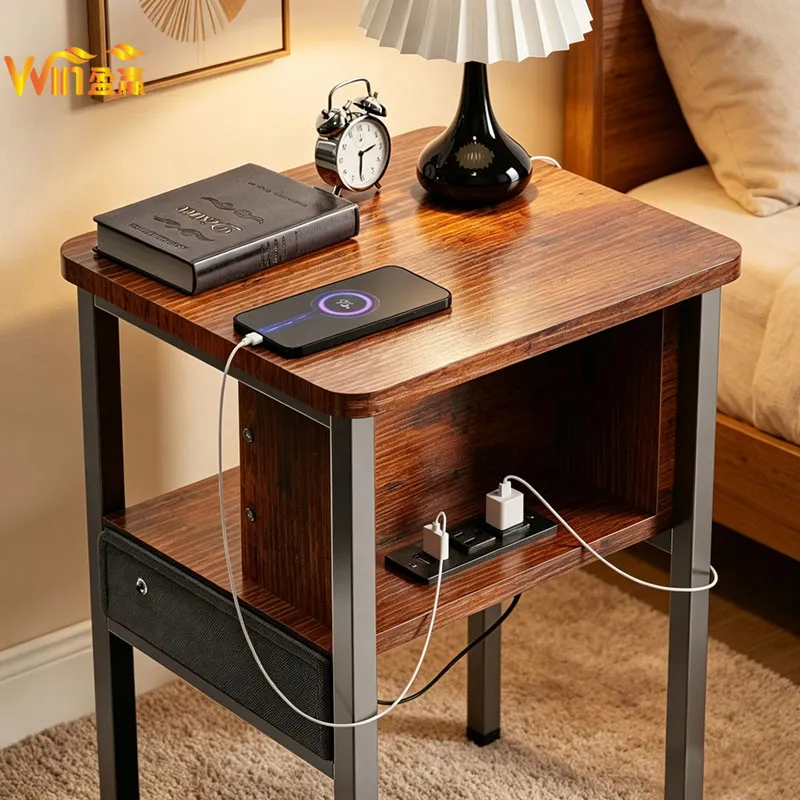 Mesa de cabeceira removível de estilo minimalista, prática para sala de estar, mesa lateral ao sofá