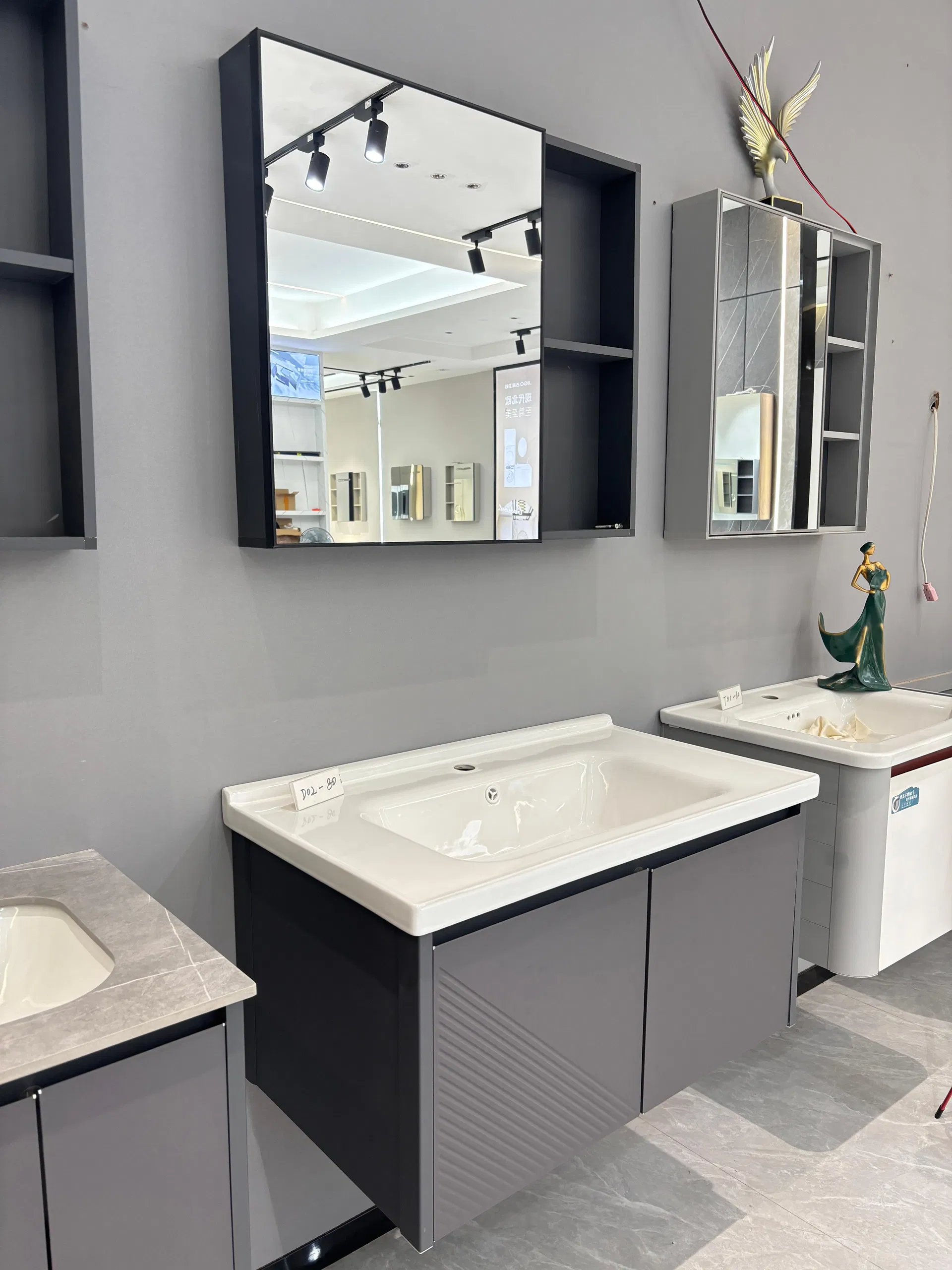 Capacidade do Painel de Pb Resistência a Manchas Forte Vanity de Banheiro Flutuante Montado na Parede