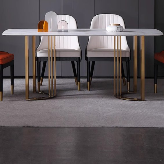 Mesa de Jantar por Atacado Móveis Design Moderno Mesa de Jantar em Pedra Sinterizada para Cozinha de Casa