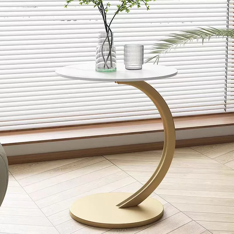 Mesa de Café Redonda Simples para Quarto, Mesa de Cabeceira Pequena de Alta Beleza