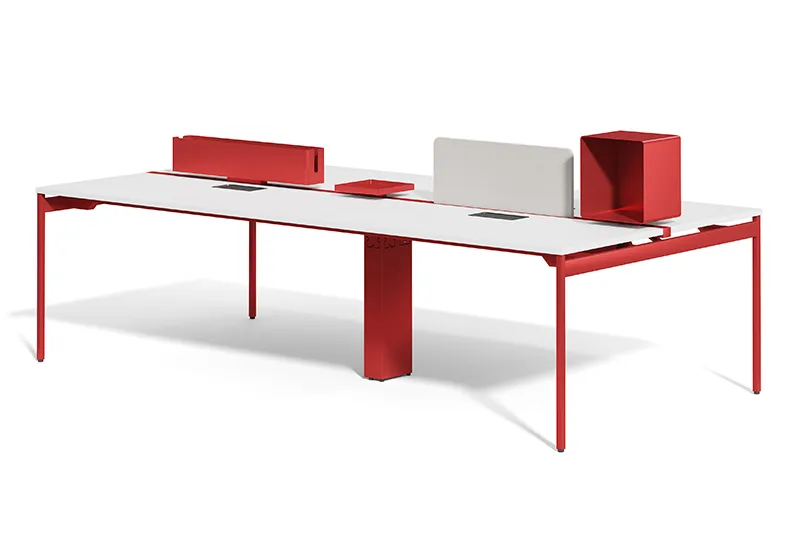Móvel de Escritório Moderno Mesa de Computador em Painel de Partículas 4 Mesa de Escritório para 4 Estação de Trabalho