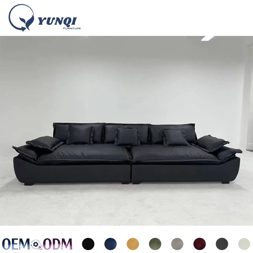 Sofá-cama loveseat personalizável para sala de estar, conjunto de sofá preto, móveis de couro, sofá 6 lugares, sofá de assento único