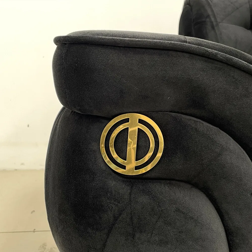 Sofá de Sala de Estar Personalizado Mobiliário Design Moderno de Luxo 1 2 3 Lugares Sofá de Veludo com Pernas Douradas