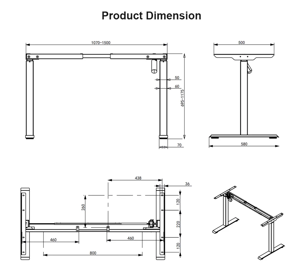 Estrutura de Mesa de Escritório Ergonômica de Atacado com Ajuste Elétrico para Mesa de Computador