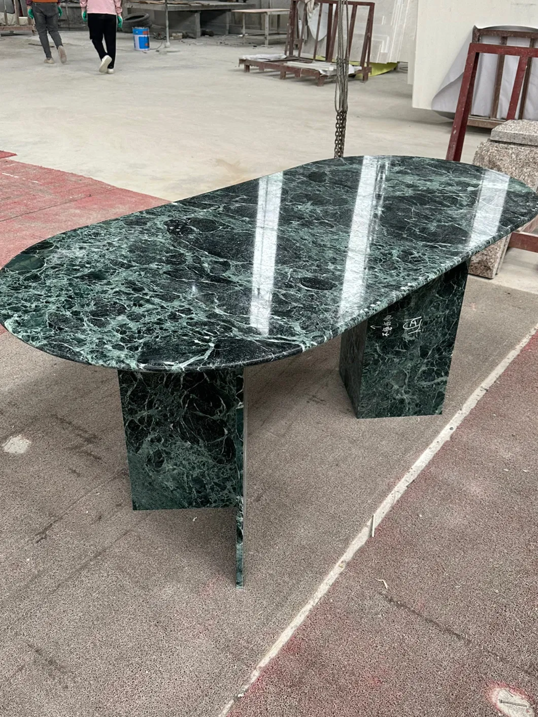 Mesa de Jantar de Mármore Verde Prada Grande