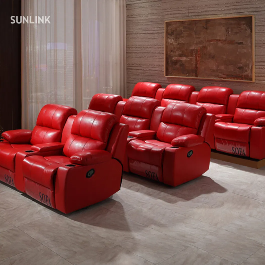 Cadeira de Cinema Reclinável em Couro para Home Theater por Atacado para Sala de Estar
