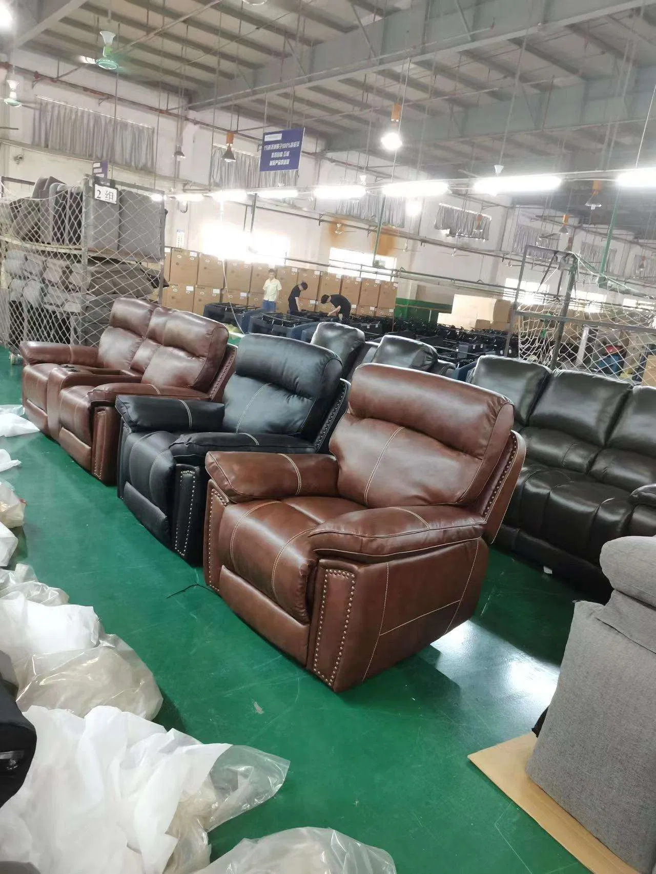 Conjunto de Sofá Recliner Elétrico com Ajuste Automático para Móveis de Sala de Estar