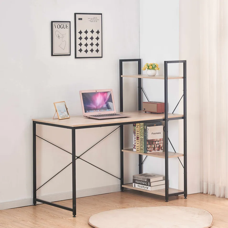 Mesa de Escrita de Chipboard por Atacado, Mesa de Computador para Casa, Estante, Mesa de Computador