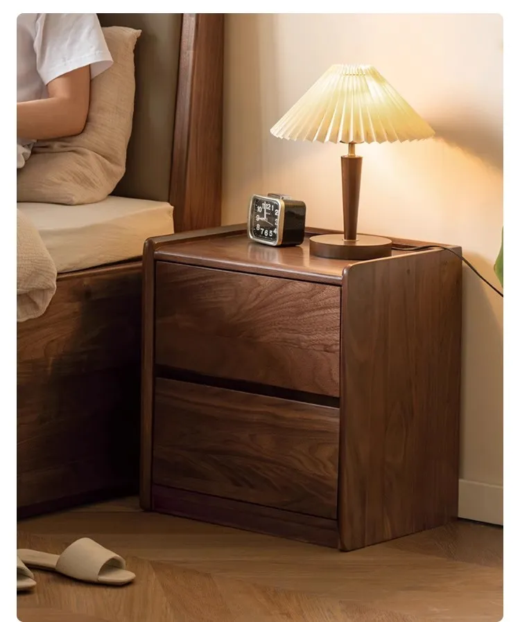 Mesa de Cabeceira de Madeira Sólida Contemporânea 1