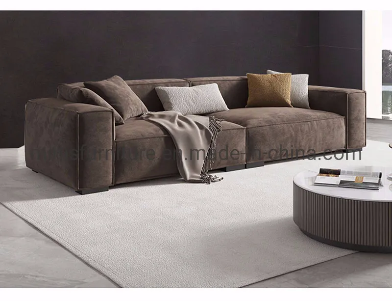 Sofá moderno e confortável para sala de estar, móvel, sofá de três ou quatro lugares, couch marrom