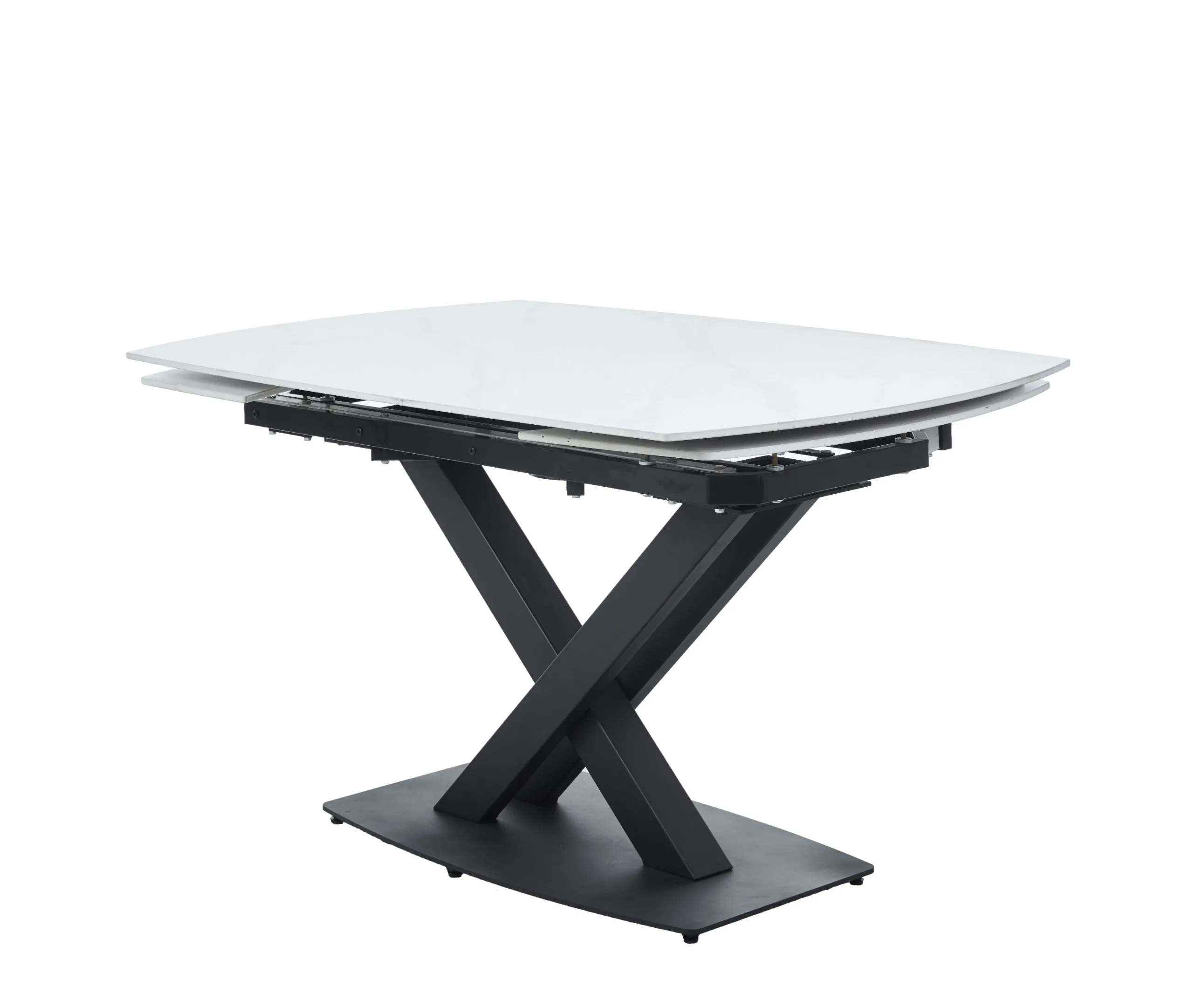360 Mesa de Jantar Retangular Quadrada de Cerâmica Extensível em Mármore para Restaurante