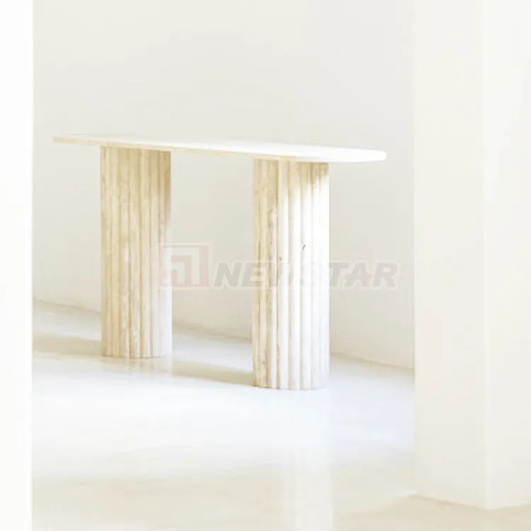 Mesa em travertino bege