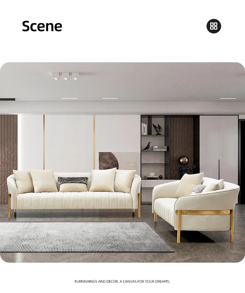 Sofá de Veludo para Sala de Estar de Luxo Moderna Italiana 1 2 3 do Fornecedor de Foshan