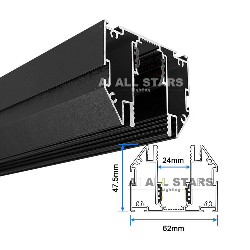 Russia Hot Sell DC48V Track Light New Design Magnetic Track Rail Tension Fabric LED Aluminum Profile for Stretch Ceilings