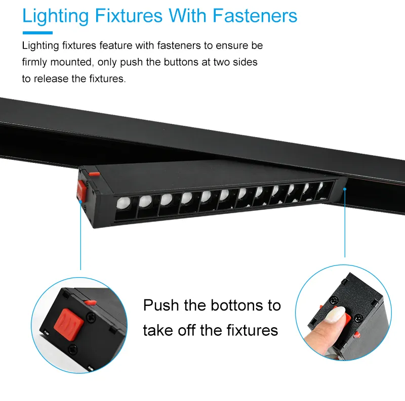 Adjustable 1/2/3m Magnetic LED Track Light - Aluminum Rail for Fabric Stretch Ceiling