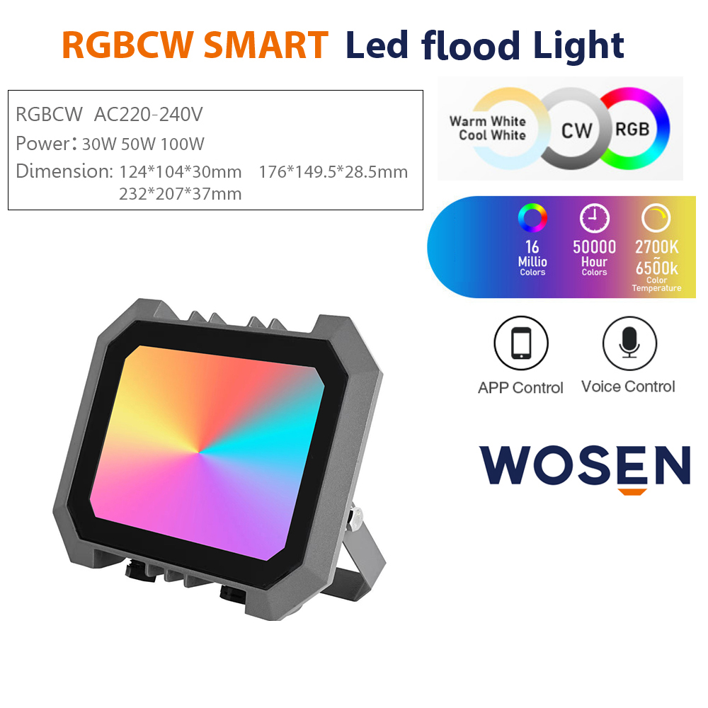 Ambient Party RGB Led Flood Lights Color Changing Light Remote Control TUYA Control Outdoor Landscape Spotlight Lamp Smart Home