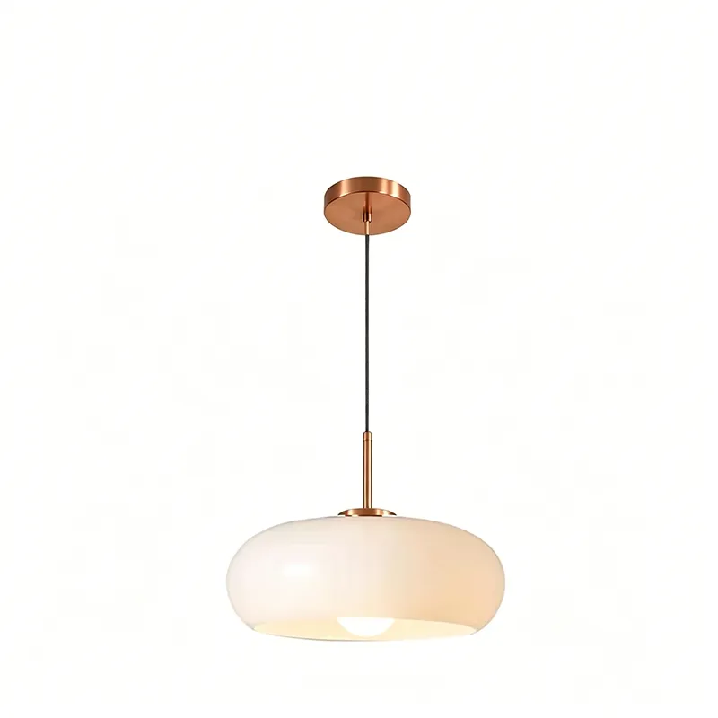 MID-Century Modern Bauhaus Adjustable Opaline Milk Orange Glass Ball Pendant Light for Nordic Home Decor Room Tour D8099